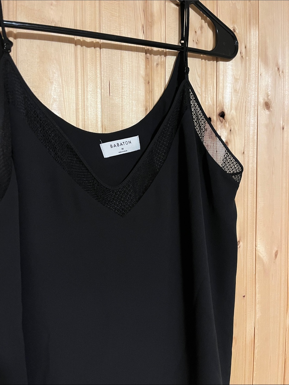 Babaton Black Lace-Trim Camisole